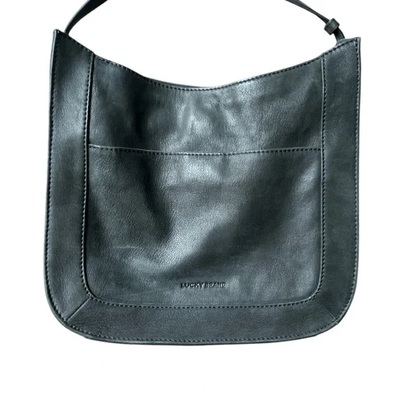 Lucky Brand Genuine Leather Black Crossbody Adjustable Strap Purse - Picture 4 of 13